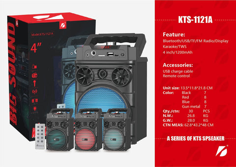KTS‑1121A 4″ Portable Bluetooth Speaker