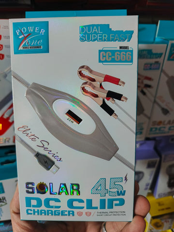 Power Tone Solar DC Clip Charger 45W (CC-666)