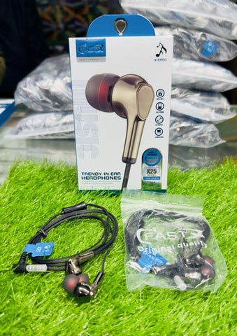 FASTX X25 Trendy In-Ear Stereo Headphones with Mic